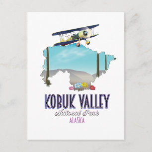 Nationalparken karta i Kobuk Valley Alaska Vykort