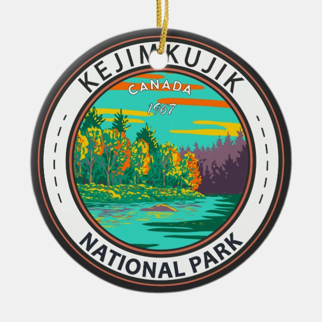 Nationalparken Kejimkujik, fortfarande Brook Canad Julgransprydnad Keramik (Framsidan)
