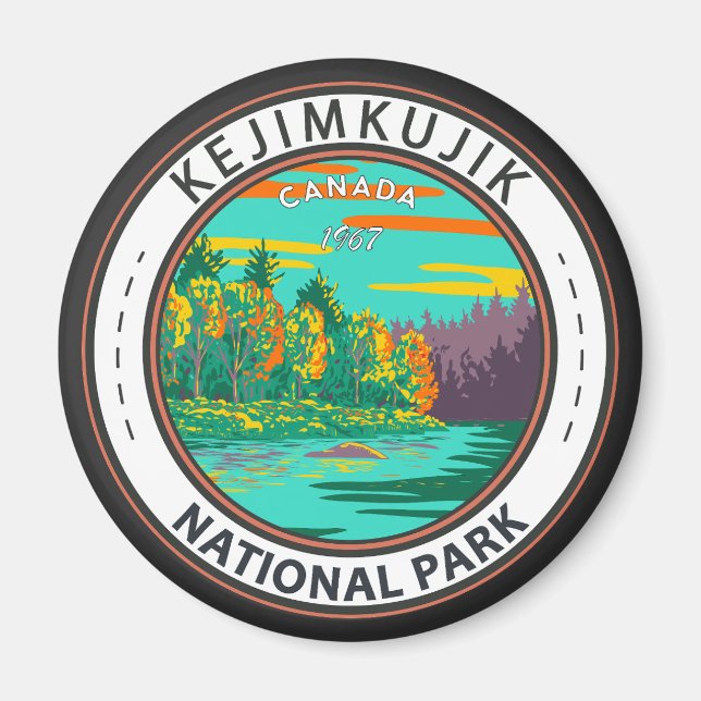 Nationalparken Kejimkujik, fortfarande Brook Canad Magnet (Framsidan)