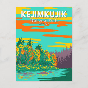 Nationalparken Kejimkujik, fortfarande Brook Canad Vykort