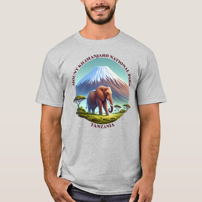 Nationalparken Kilimanjaro Tanzania T Shirt (Framsida)