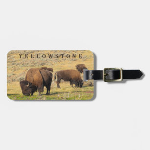 Nationalparken Lamar Valley Bison Yellowstone Bagagebricka