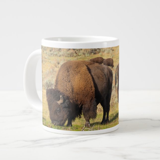 Nationalparken Lamar Valley Bison Yellowstone Jumbo Mugg (Framsida vänster)