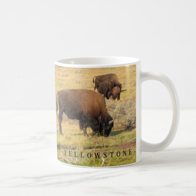 Nationalparken Lamar Valley Bison Yellowstone Kaffemugg (Höger)