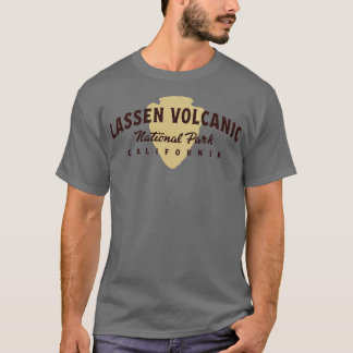Nationalparken Lassen Volcanic Arched Text Brown T Shirt
