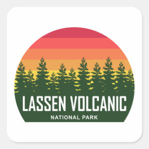 Nationalparken Lassen Volcanic Fyrkantigt Klistermärke