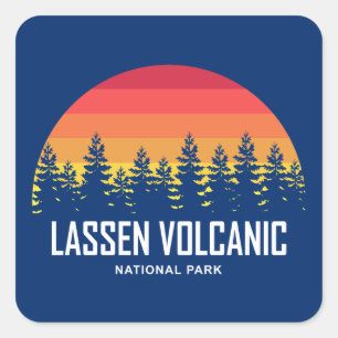 Nationalparken Lassen Volcanic Fyrkantigt Klistermärke