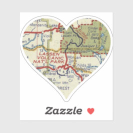 Nationalparken Lassen Volcanic Karta Klistermärken