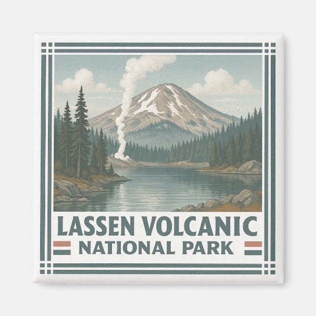 Nationalparken Lassen Volcanic Magnet (Framsidan)