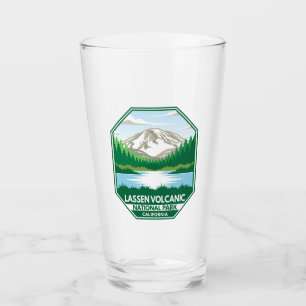 Nationalparken Lassen Volcanic Minimal Retro Emble Glaskopp