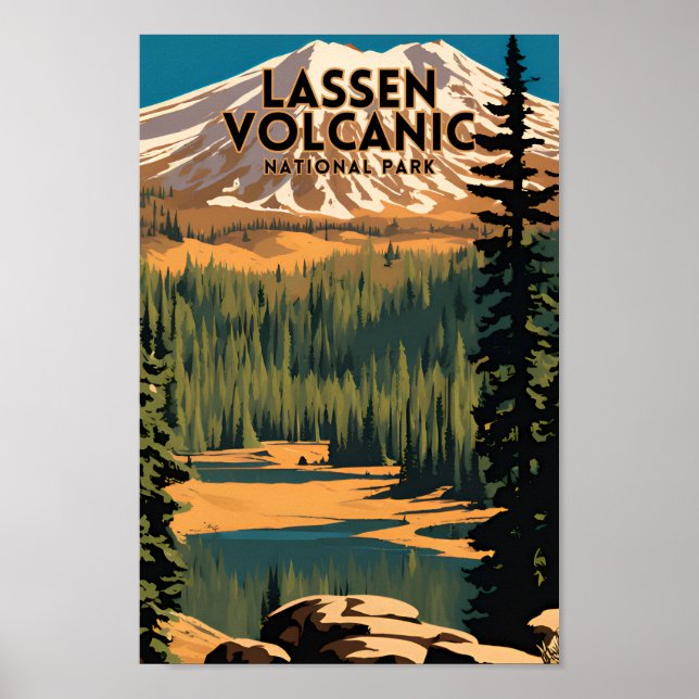 Nationalparken Lassen Volcanic Poster (Framsidan)