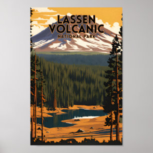 Nationalparken Lassen Volcanic Travel Poster