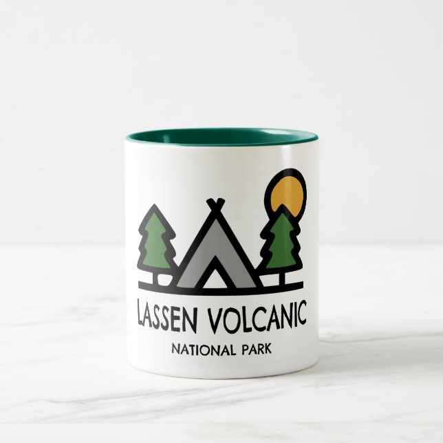 Nationalparken Lassen Volcanic Två-Tonad Mugg (Center)