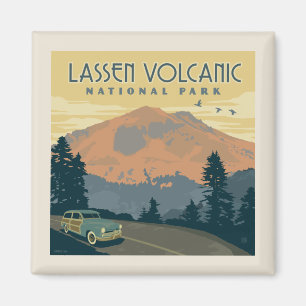 Nationalparken Lassen Volcanic Väg Resa Magnet