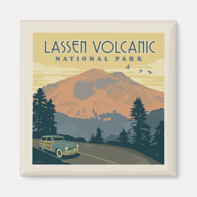 Nationalparken Lassen Volcanic | Väg Resa Magnet (Framsidan)