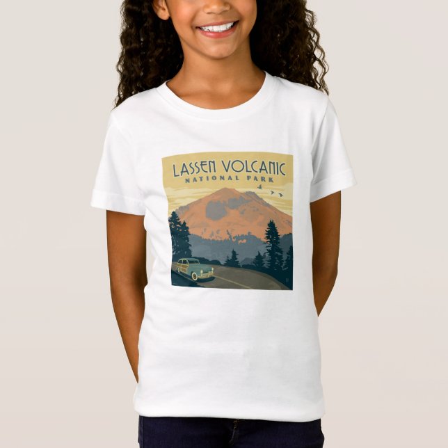 Nationalparken Lassen Volcanic | Väg Resa T Shirt (Framsida)