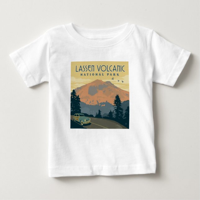 Nationalparken Lassen Volcanic | Väg Resa T Shirt (Framsida)