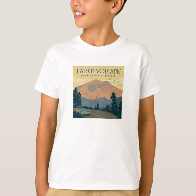 Nationalparken Lassen Volcanic | Väg Resa T Shirt (Framsida)