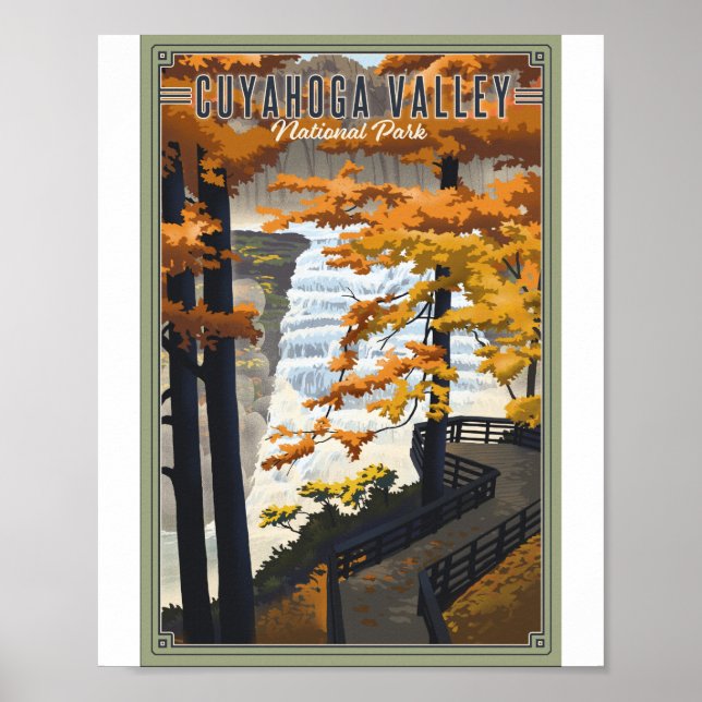 Nationalparken Litho Artwork Poster i Cuyahoga Val (Framsidan)