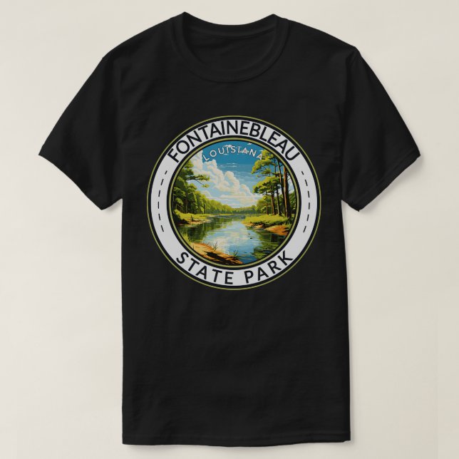 Nationalparken Louisiana Travel Art Badg T Shirt (Design framsida)