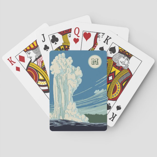 Nationalparken Monogramme Bevalt Yellowstone Casinokort (Baksidan)