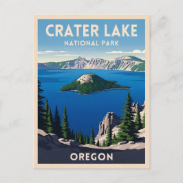 Nationalparken Oregon i vintage resor vid Crater S Vykort