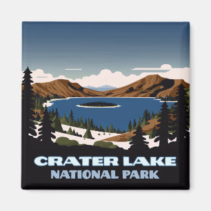 Nationalparken Oregon Snö vid Crater Sjö Magnet