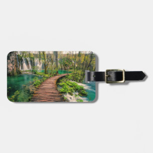 Nationalparken Plitvice Sjöar i Kroatien stililise Bagagebricka