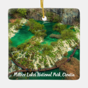 Nationalparken Plitvice Sjöar i Kroatien stililise Julgransprydnad Keramik