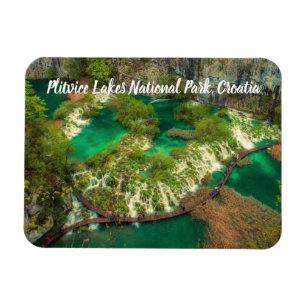 Nationalparken Plitvice Sjöar i Kroatien stililise Magnet