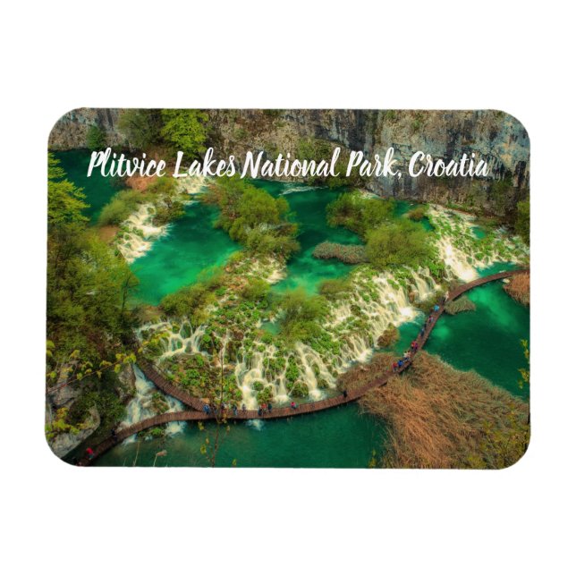 Nationalparken Plitvice Sjöar i Kroatien stililise Magnet (Horisontell)