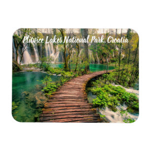Nationalparken Plitvice Sjöar i Kroatien stililise Magnet