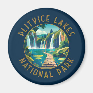 Nationalparken Plitvice Sjöar Kroatien Distress Magnet