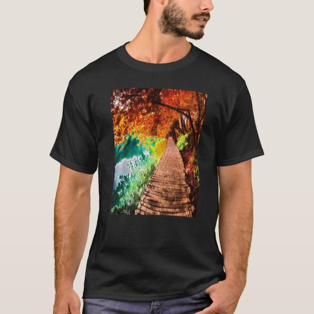 Nationalparken Plitvice Sjöar Kroatien T Shirt (Framsida)