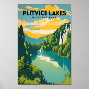 Nationalparken Plitvice Sjöar Traditionella resor Poster