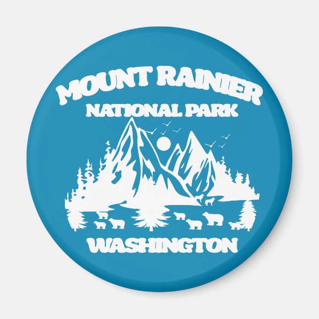 Nationalparken Rainier Magnet (Framsidan)