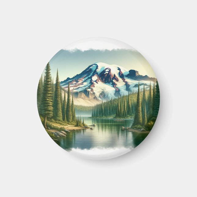 Nationalparken Rainier Magnet (Framsidan)