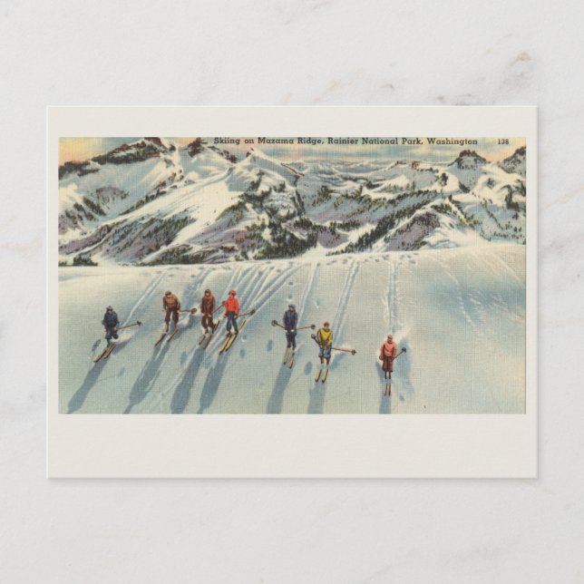Nationalparken Rainier Skiing Mazama Ridge Vykort (Framsida)