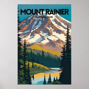 Nationalparken Rainier, traditionell resa PS Poster