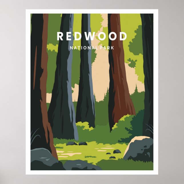 Nationalparken Redwood Poster (Framsidan)