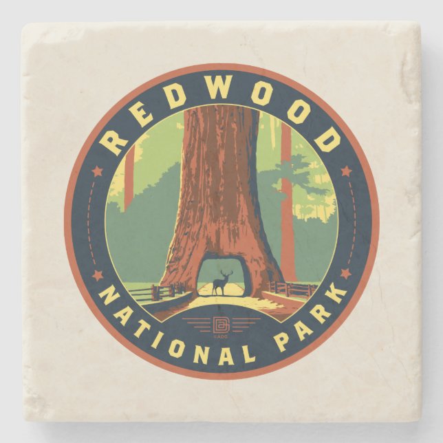 Nationalparken Redwood Stenunderlägg (Framsidan)