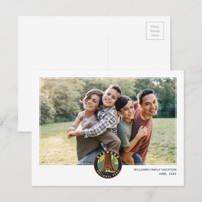 Nationalparken Redwood Vykort (Fram/baksida)