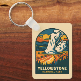 Nationalparken Retro Vintage resor Yellowstone Nyckelring