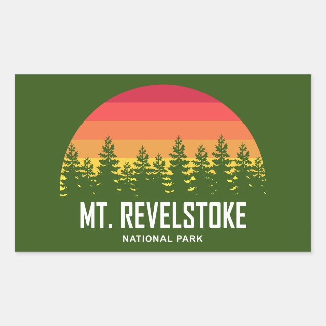 Nationalparken Revelstoke Rektangulärt Klistermärke (Framsida)