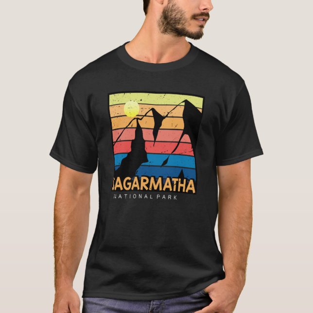 Nationalparken Sagarmatha Everest Tibet Nepal 1976 T Shirt (Framsida)