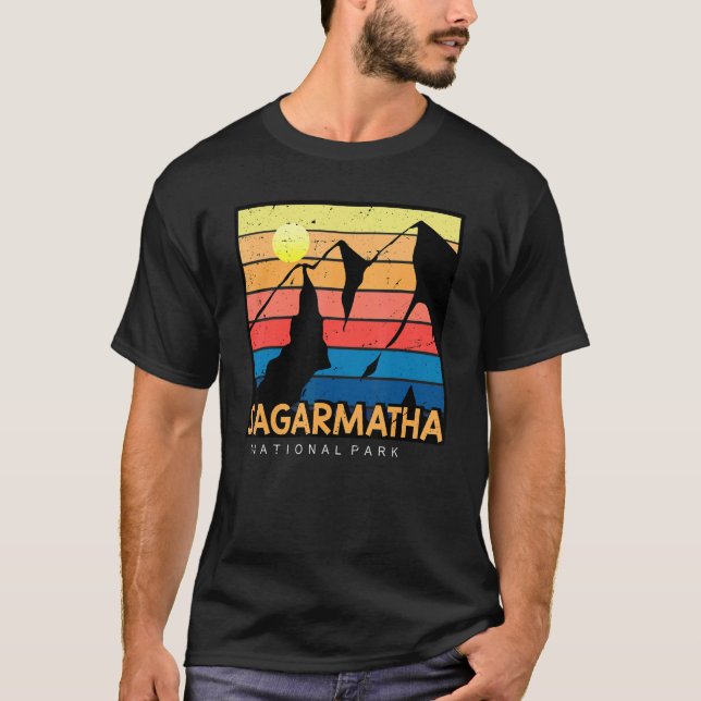 Nationalparken Sagarmatha Everest Tibet Nepal 1976 T Shirt (Framsida)
