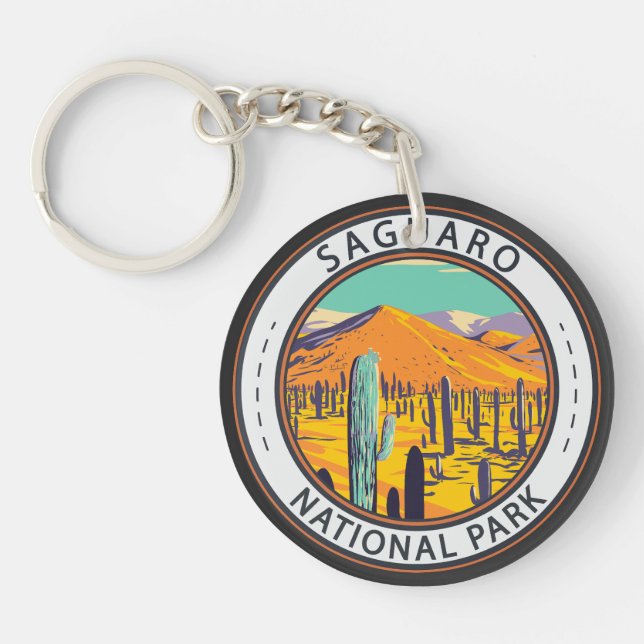 Nationalparken Saguaro Cacti i Vår Badge (Framsidan)