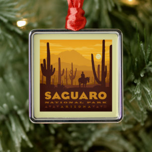 Nationalparken Saguaro Square Arizona Julgransprydnad Metall