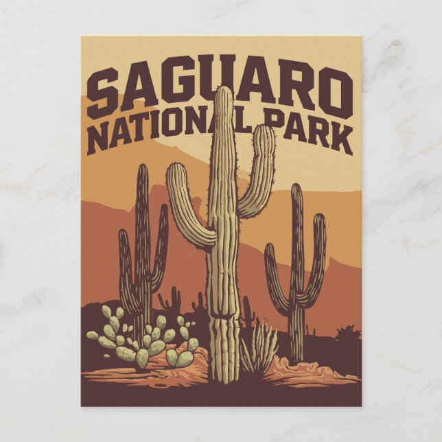 Nationalparken Saguaro Vykort (Framsida)