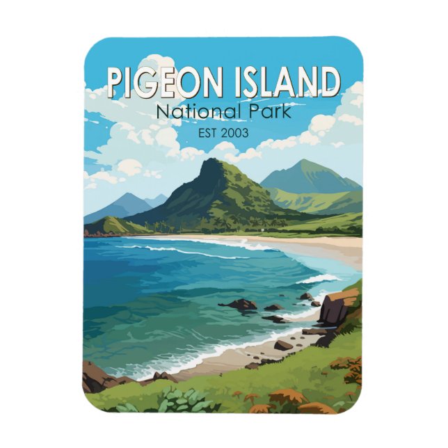 Nationalparken Saint Lucia Travel Art Magnet (Vertikal)